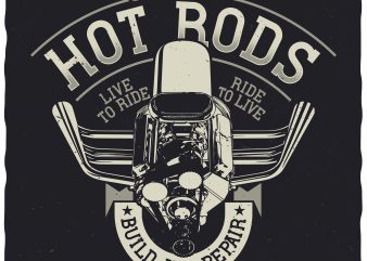 Custom Hot Rods t shirt design for sale