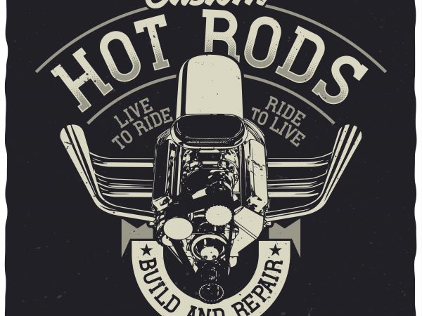 Custom hot rods t shirt design for sale