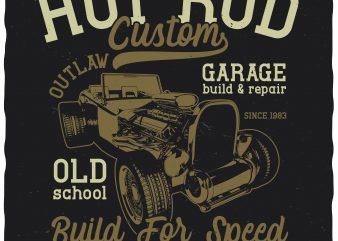 Hot Rod Custom vector t-shirt design