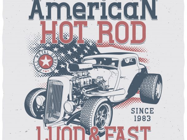 American hot rod vector t-shirt design