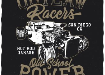 Outlaw Racers vector t-shirt design