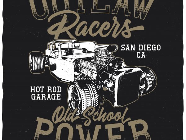 Outlaw racers vector t-shirt design