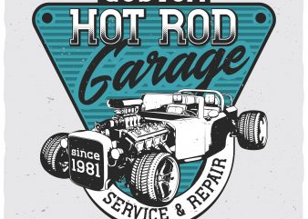 Custom Hot Rod Garage vector t-shirt design