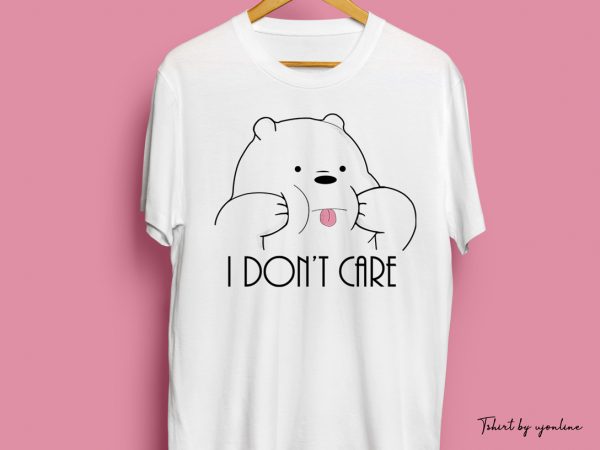 I dont care panda cute tshirt graphic t-shirt design
