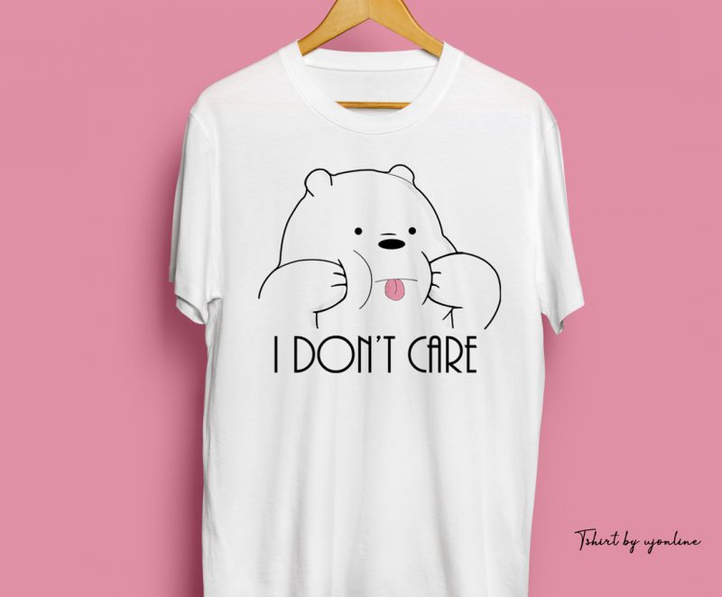 I dont Care Panda cute tshirt graphic t-shirt design - t-shirt