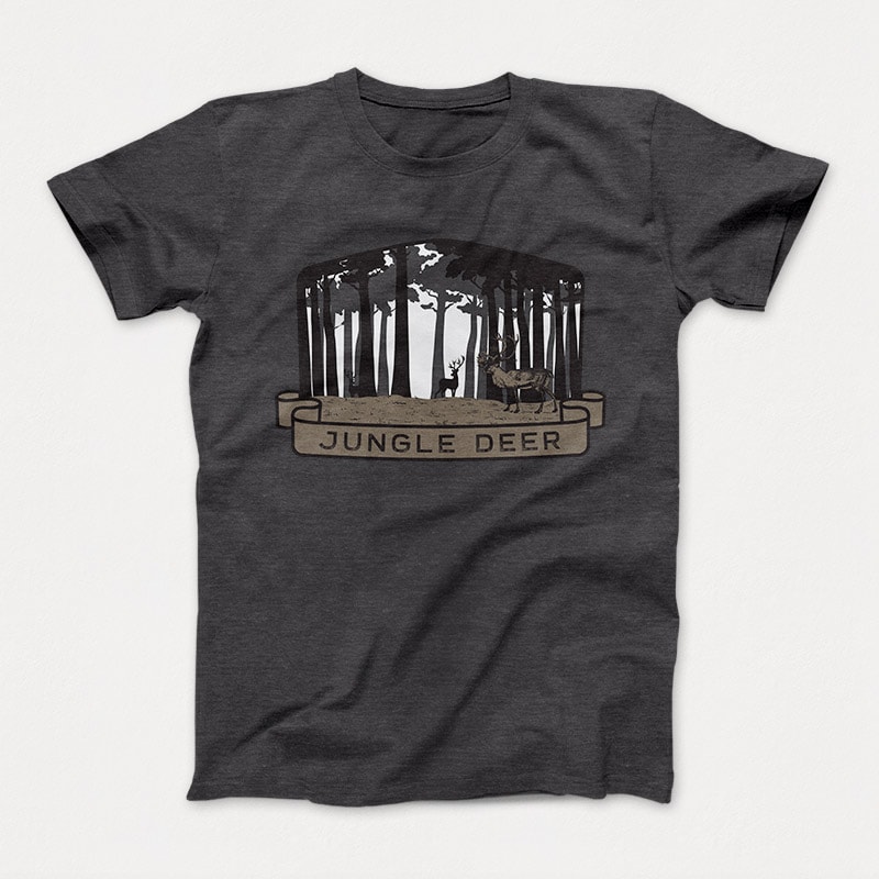 Jungle Deer t shirt design artwork