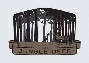 Jungle Deer t shirt design artwork