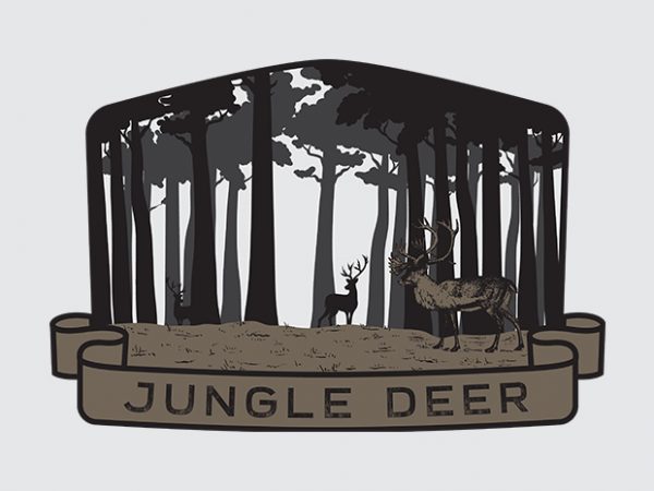 Jungle deer t shirt design artwork
