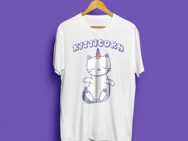 Kitticorn – cat t-shirt design for commercial use