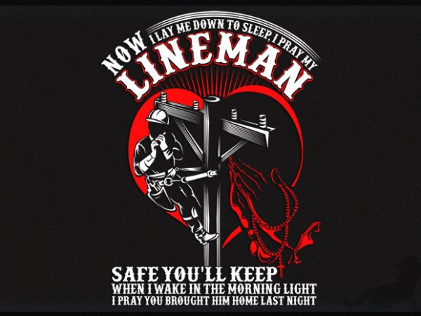 Lineman t shirt design template