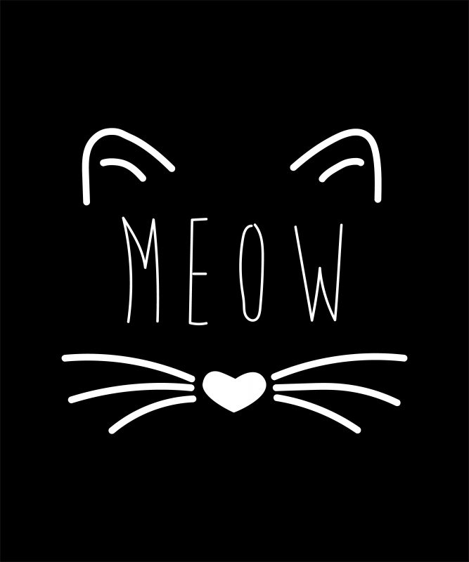MEOW Cat print ready t shirt design SVG, EPS, AI, JPG, PNG