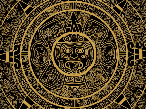 Maya aztec calendar graphic t-shirt design