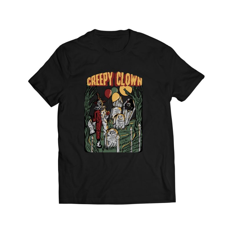 Creepy Clown design for T- shirt buy t shirt design