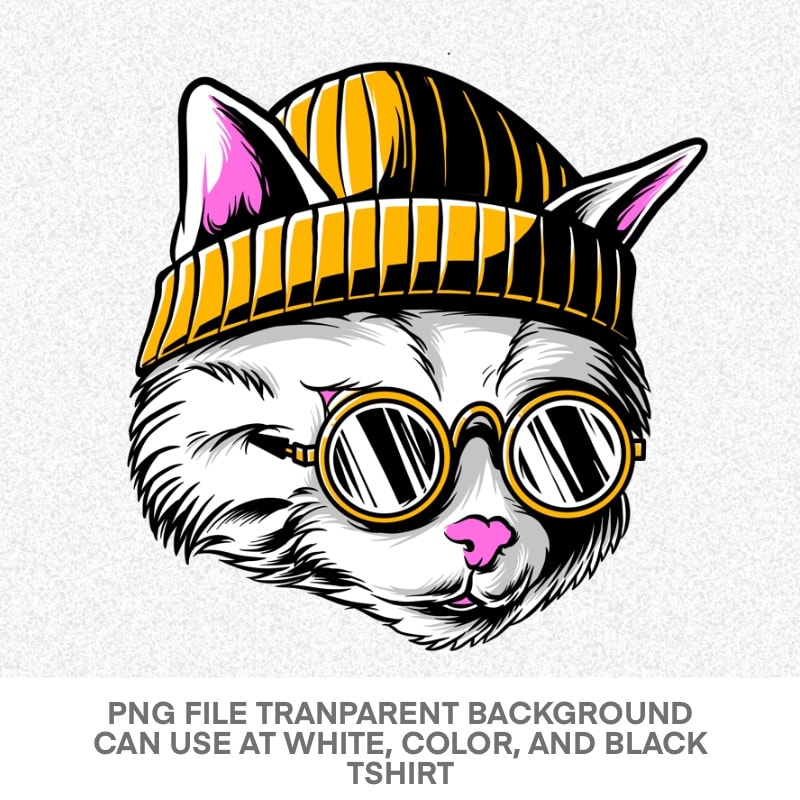 Cool cat , hype cat PNG Transparent Background buy t shirt design