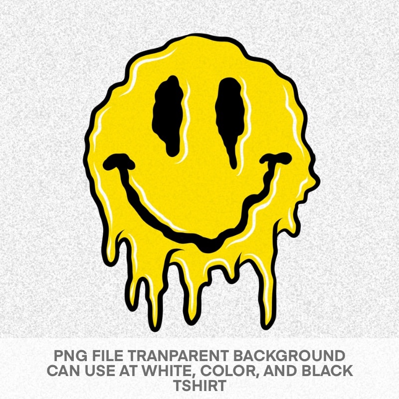Smiley melted ready made tshirt design