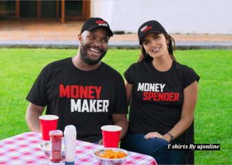 Money Maker – Money Spender buy t shirt design (Model mockup FREE)