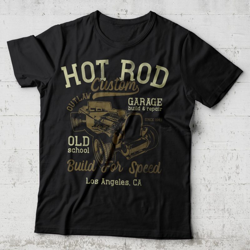 Hot Rod Custom vector t-shirt design