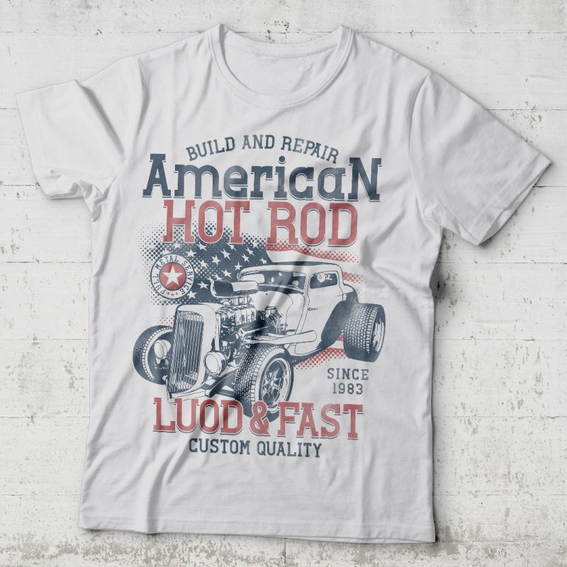 American Hot Rod vector t-shirt design