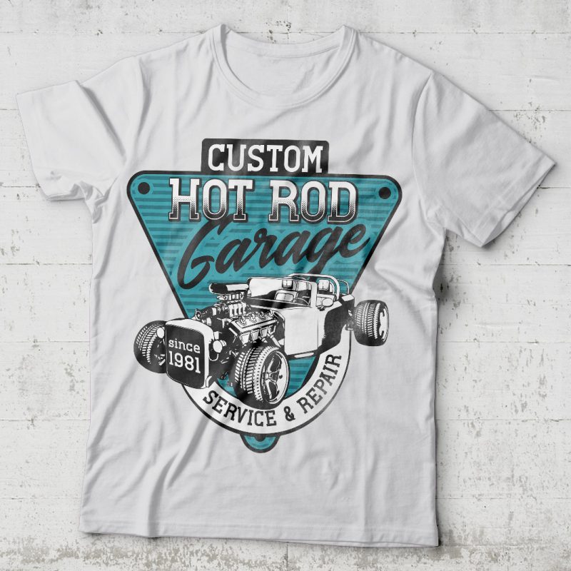 Custom Hot Rod Garage vector t-shirt design