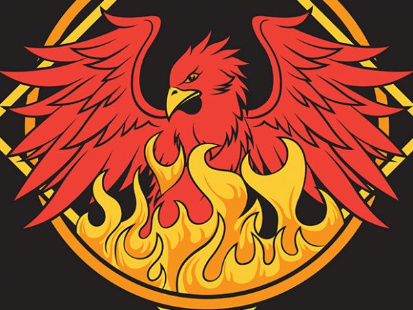 Mystical phoenix t-shirt design png