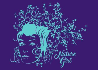 NATURE GIRL t shirt design template