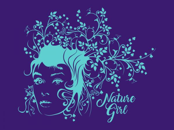 Nature girl t shirt design template