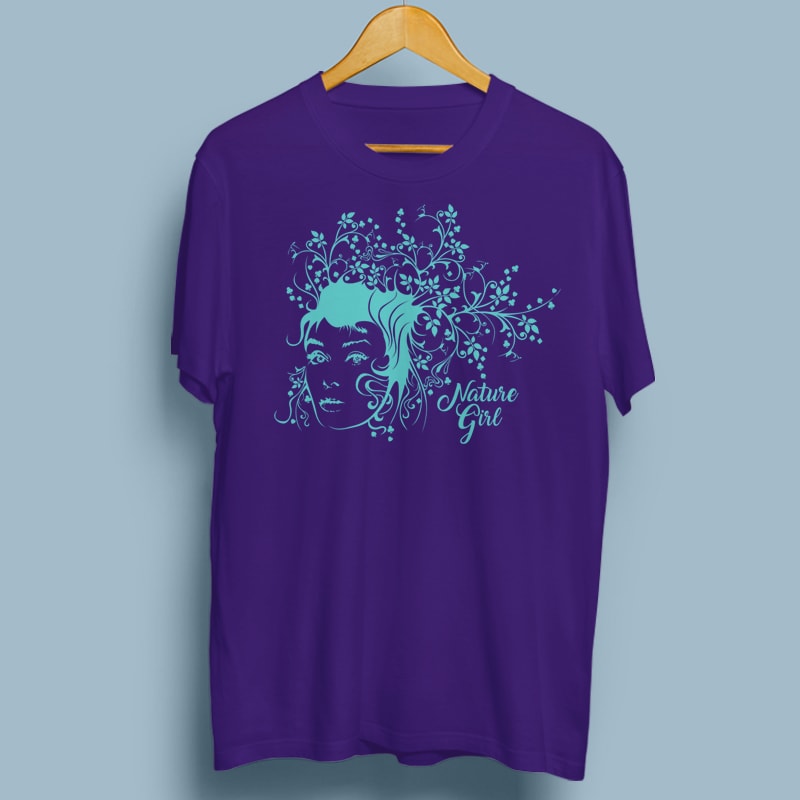 NATURE GIRL t shirt design template