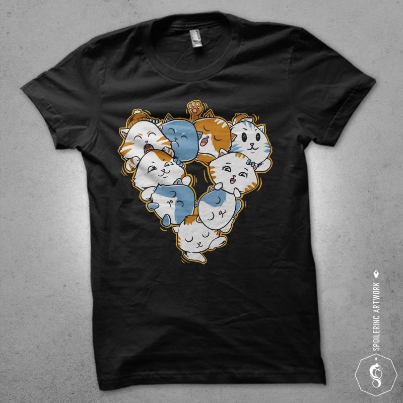 triangle cat t-shirt design for commercial use