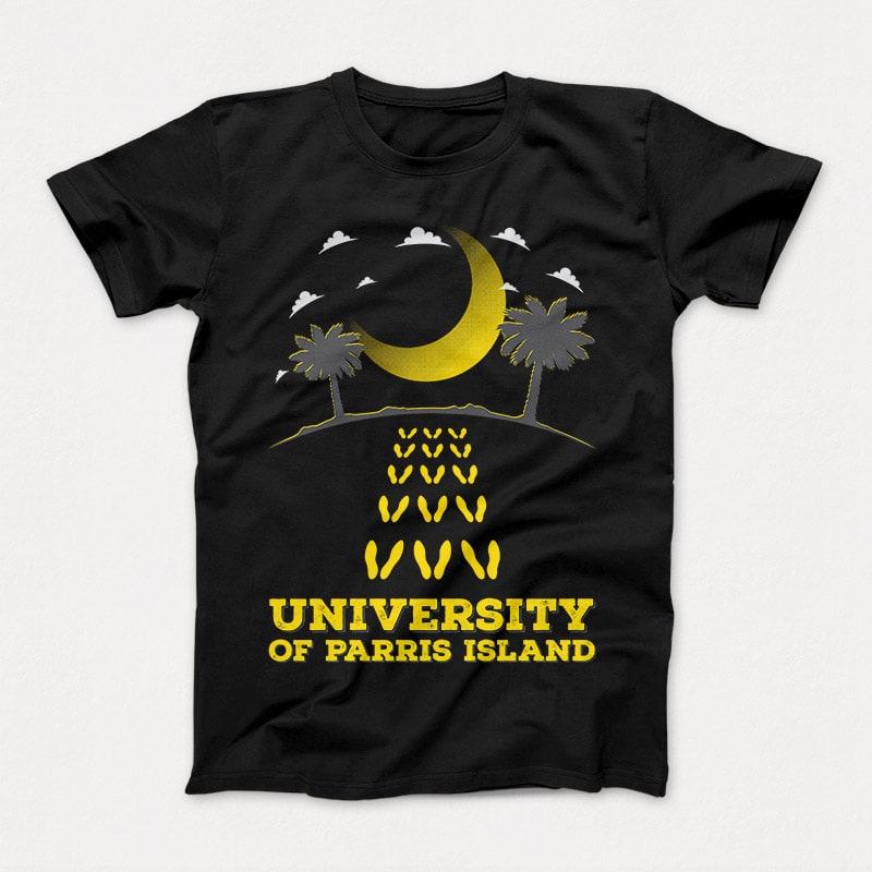Parris Island University print ready t shirt design