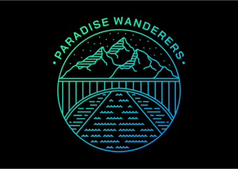 Paradise Wanderers t shirt design template