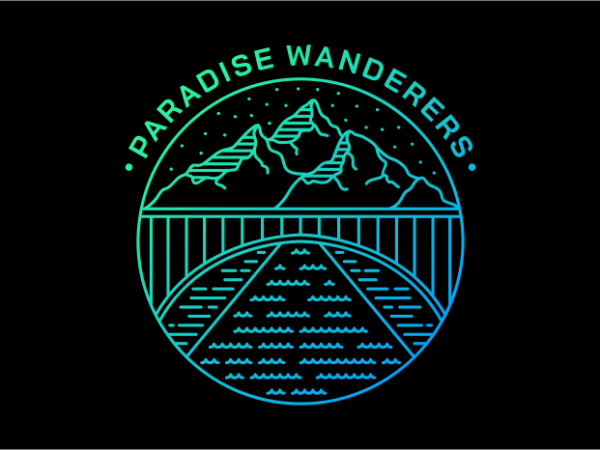 Paradise wanderers t shirt design template