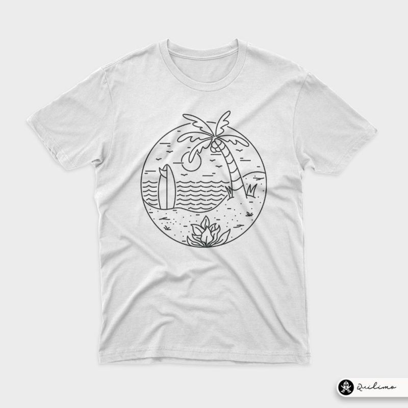 Surf and Beach t shirt design to buy - Buy t-shirt designs