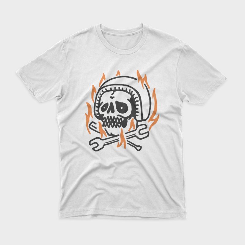 Skull Biker Fire t-shirt design png