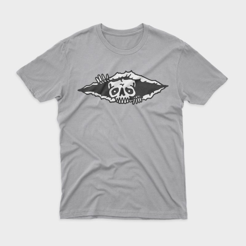 Skull Tearing Up ready made tshirt design