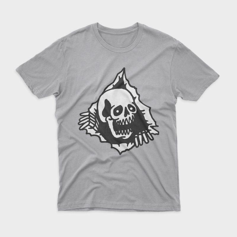 Skull Tearing Up t shirt design for purchase