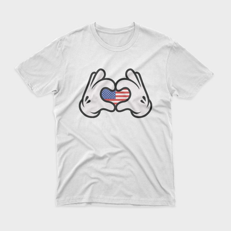 Hand Symbol of Love America shirt design png