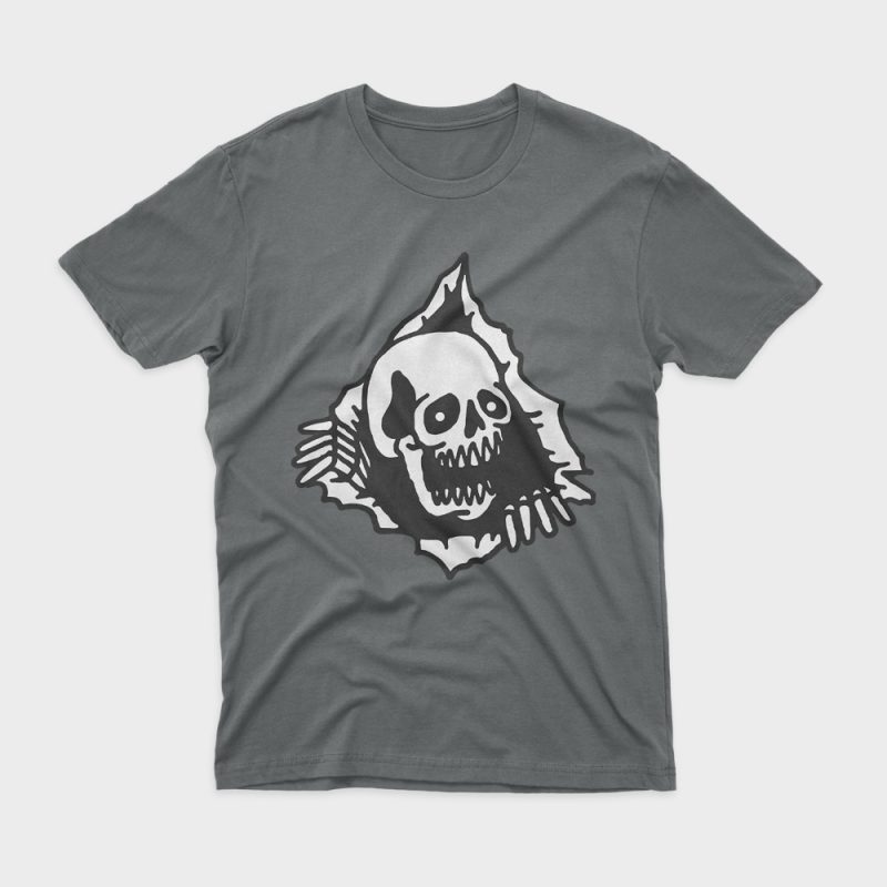 Skull Tearing Up t shirt design for purchase