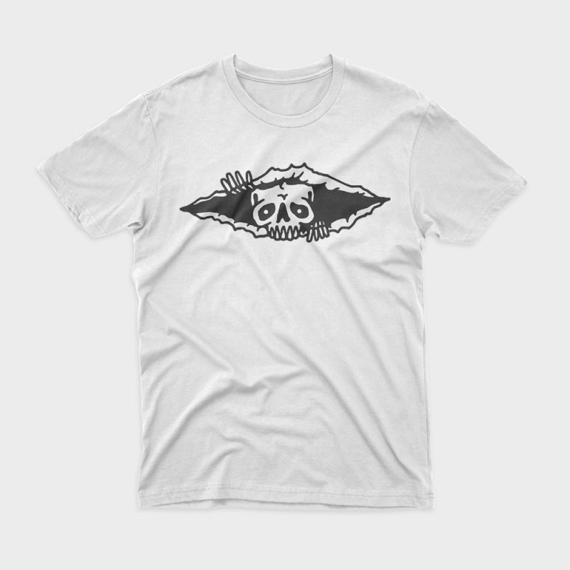 Skull Tearing Up ready made tshirt design