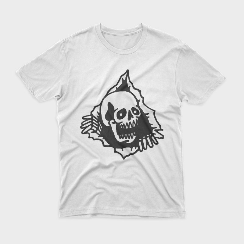 Skull Tearing Up t shirt design for purchase