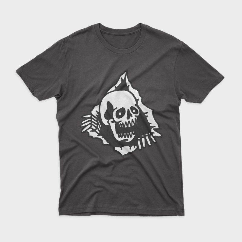 Skull Tearing Up t shirt design for purchase