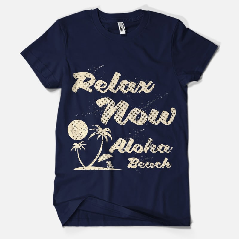 Relaxing Aloha buy t shirt design for commercial use
