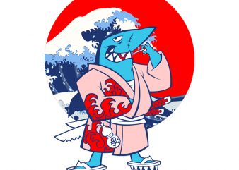 SHARK WARRIOR t-shirt design for commercial use