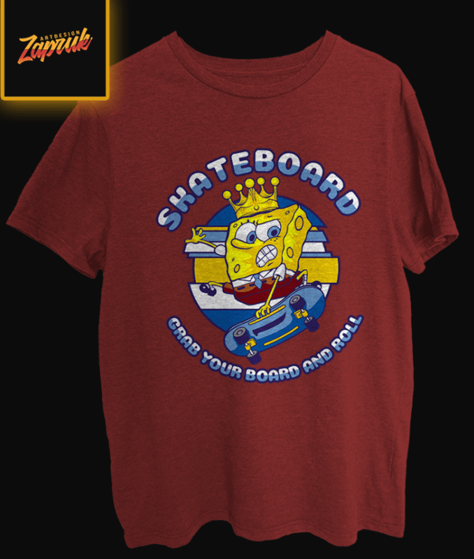 Cartoon Spongebob Skateboard PNG - ready made tshirt design - Buy t ...