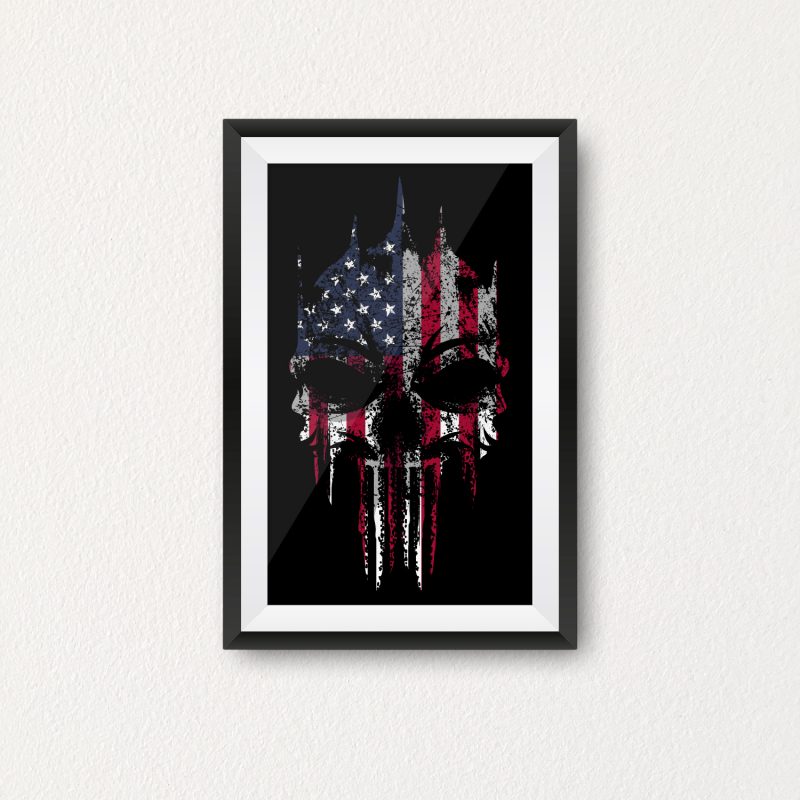 Patriotic Skull t-shirt design for sale