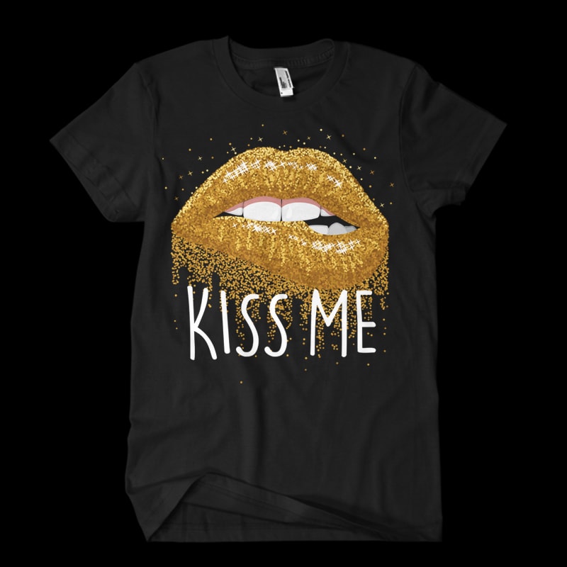 kiss me t shirt design template