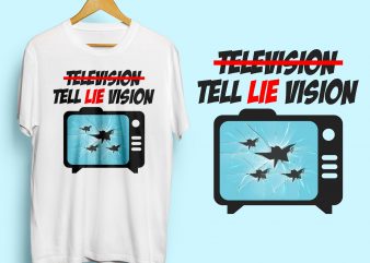 TELL LIE VISION Vintage style graphic t-shirt design for sale