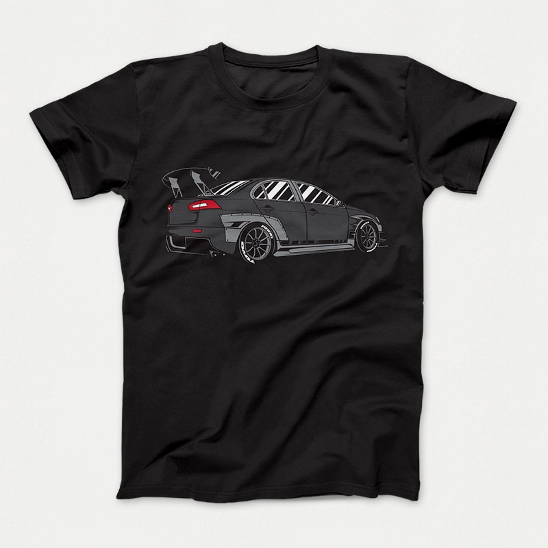 The Darkness of Evo Car t-shirt design for commercial use