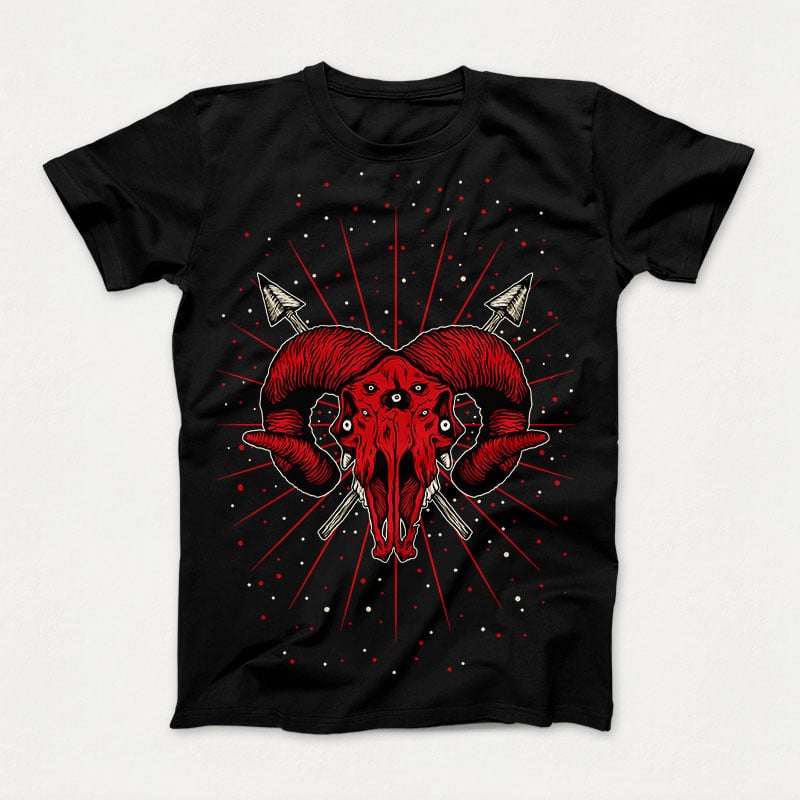 The Red Devil Skull ready made tshirt design