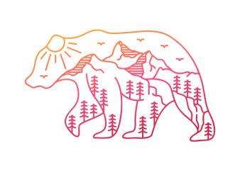 The Adventurous Bear t-shirt design for sale