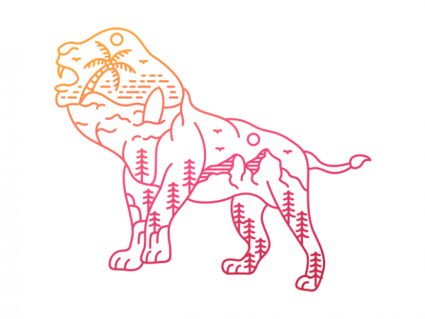 The adventurous lion t shirt design for sale The adventurous lion t shirt design for sale